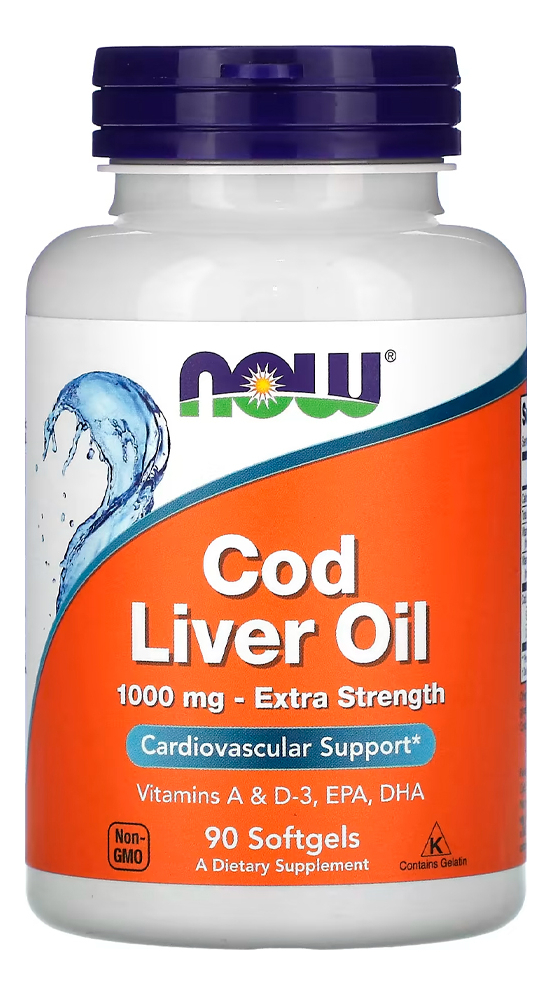 Óleo Fígado Bacalhau 1000mg Now Foods 90 Soft Importado
