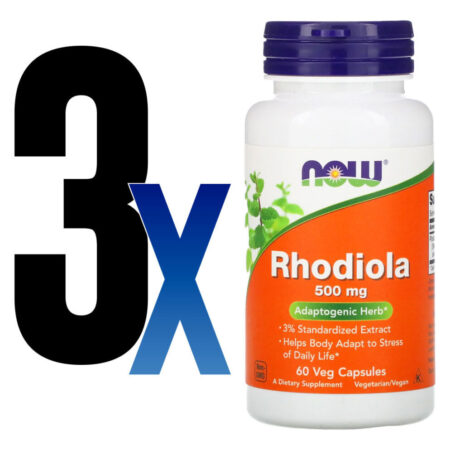 Rhodiola 500mg Now Foods Rhodiola Extract 60 Veg Caps 3un - Imagem 2