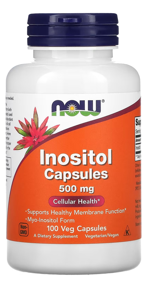 Inositol 500mg Now Foods 100 Veg Cápsulas Importado Eua/usa