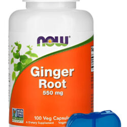 Raiz De Gengibre 550mg Now Foods 100 Caps + Porta Cápsulas