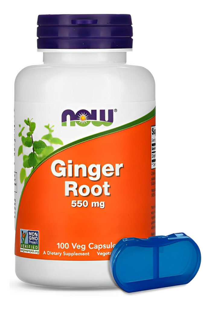 Raiz De Gengibre 550mg Now Foods 100 Caps + Porta Cápsulas