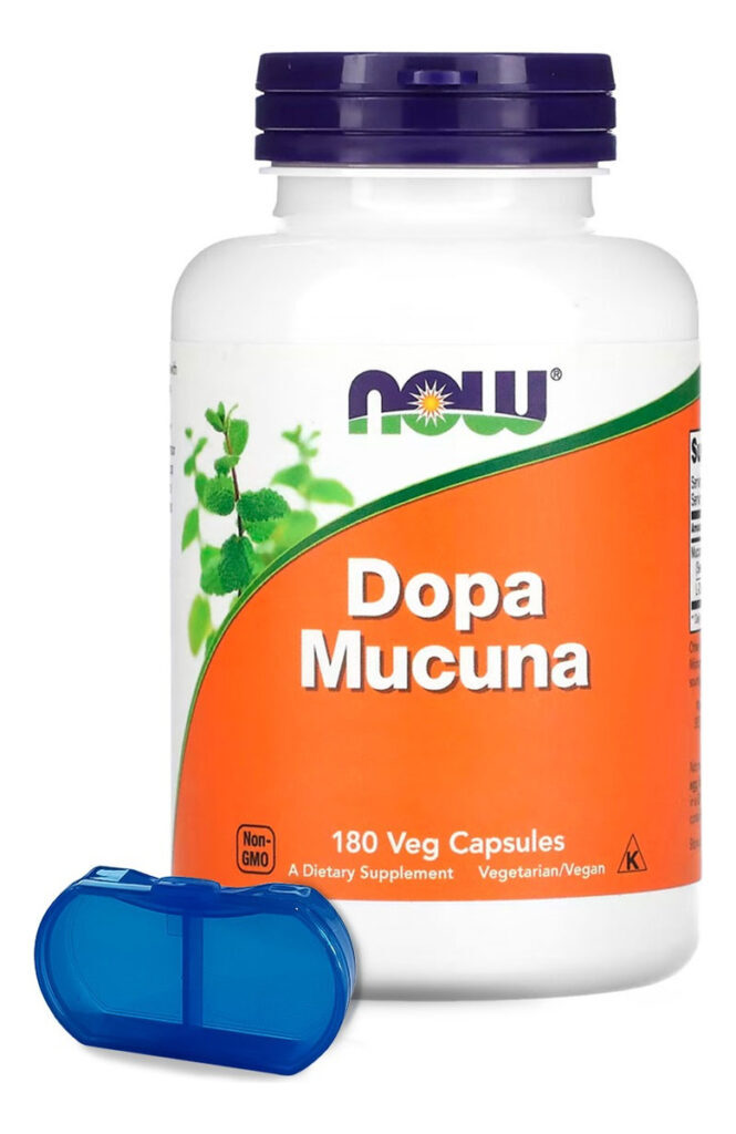 Extrato De Dopa Mucuna Now Foods 180 Cáps + Porta Cápsulas