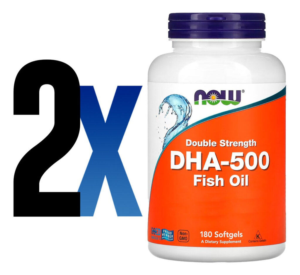 Dha Óleo De Peixe 500mg 180 Softgels Importado 2un Now Foods - Imagem 2