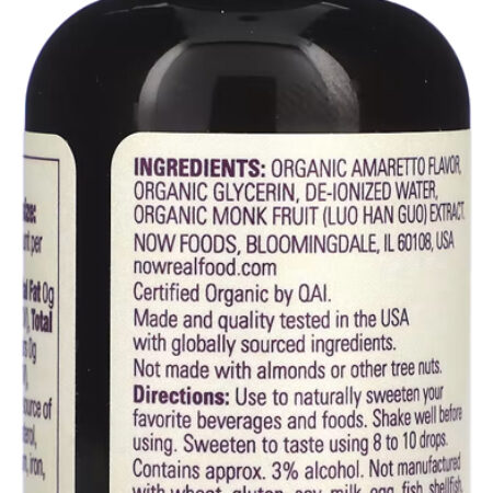 Monk Fruit Amaretto Now Foods Fruta Monge 53ml Importado 4un - Imagem 4