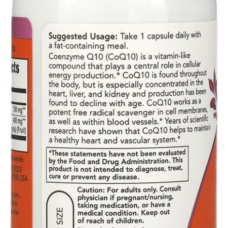 Coenzima Coq10 Now Foods 100mg 90 Veg Cápsulas Importado 4un - Imagem 4
