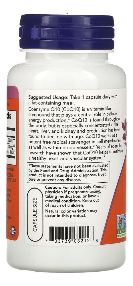 Coenzima Coq10 Now Foods 100mg 90 Veg Cápsulas Importado 4un - Imagem 4