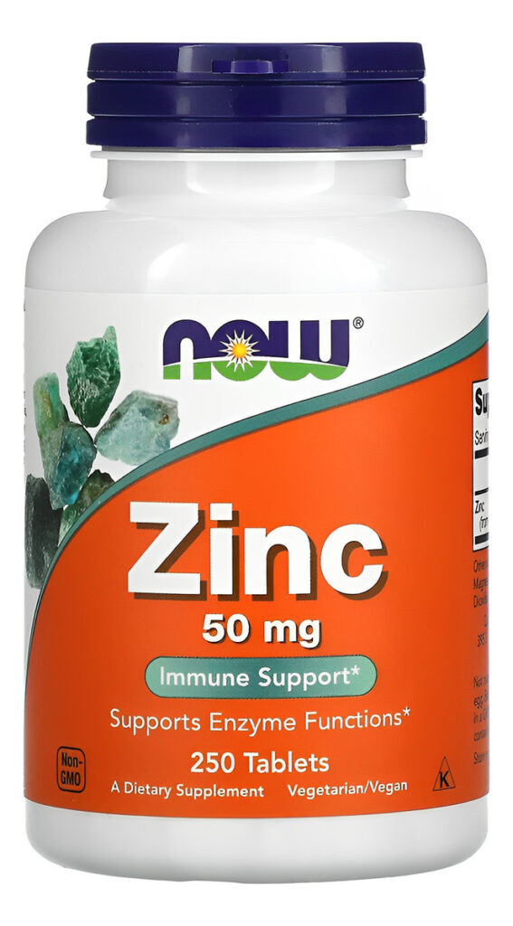 Zinco 50mg Now Foods 250 Tablets Sabor Sem Sabor