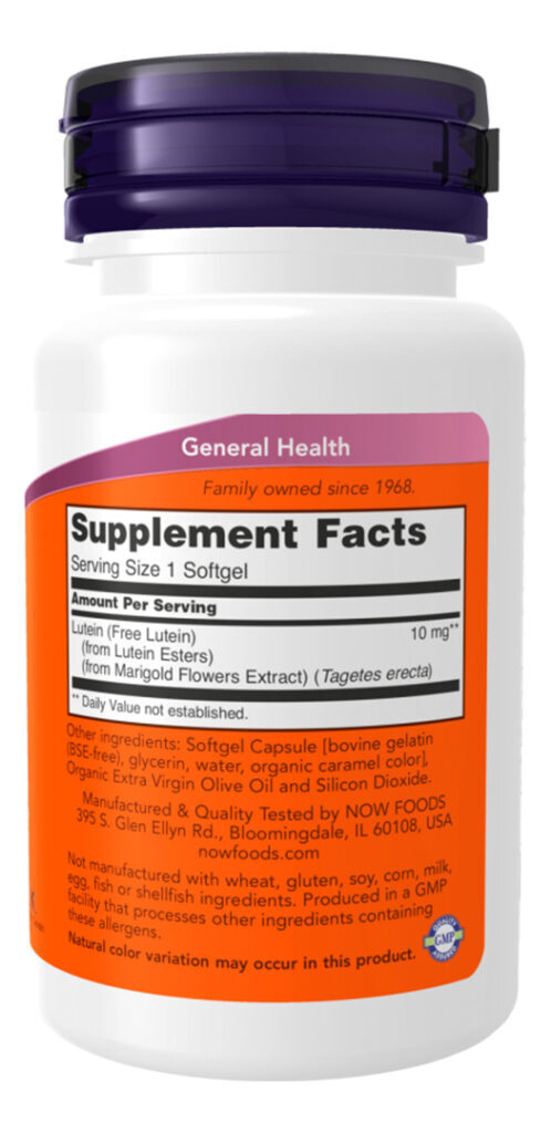 Now Foods Luteina 10mg Sem Esteres 120 Softg Importado - Imagem 2