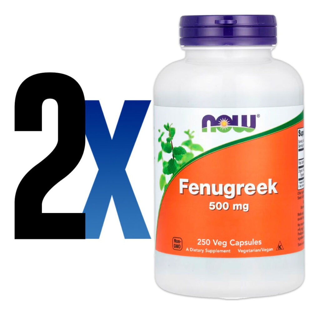 Feno-grego 500mg 250 Cáps Importado 2un Now Foods - Imagem 2