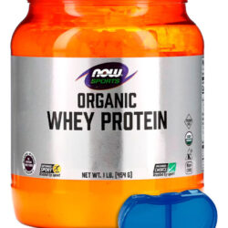 Whey Protein Now Foods Orgânico 454g + Porta Cápsulas