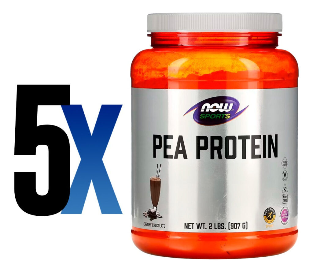 Proteína Pea Protein 907g Chocalate Importado 5un Now Foods - Imagem 2