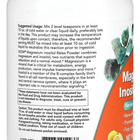 Magnésio Inositol Pó 454g Limonada Importado 4un Now Foods - Imagem 4