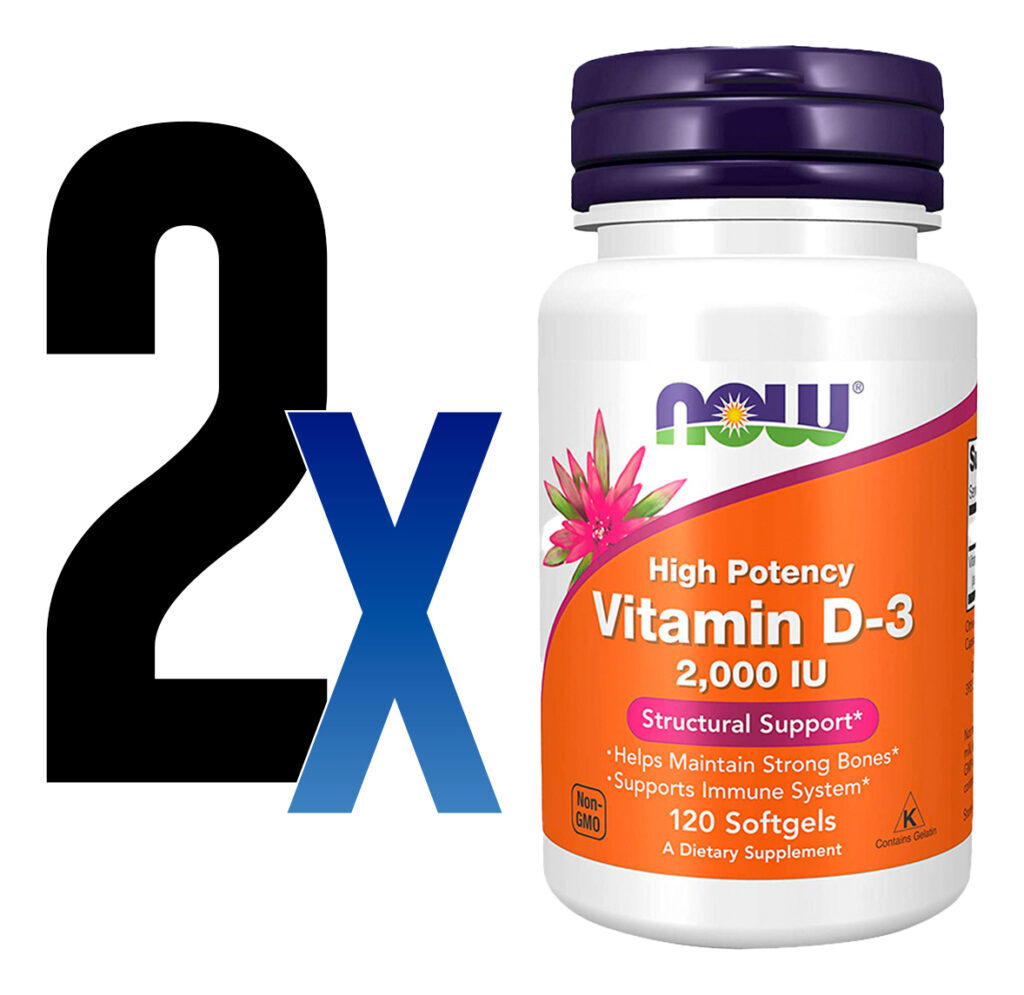 Vitamina D3 2000 Iu Alta Potência Now Foods 120softgls 2un - Imagem 2