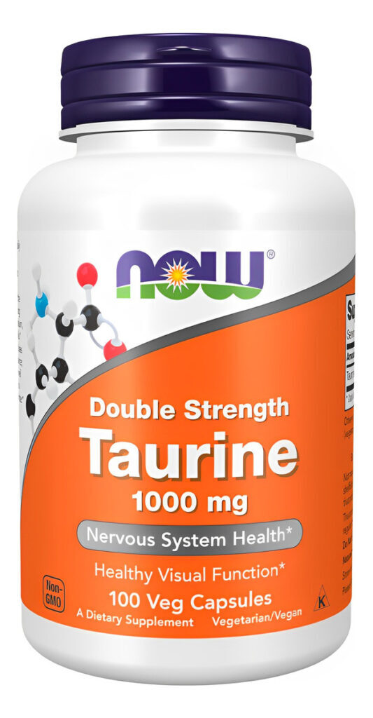 Taurina 1000mg Dupla Força Now Foods 100 Cáps Importado 3un - Imagem 5