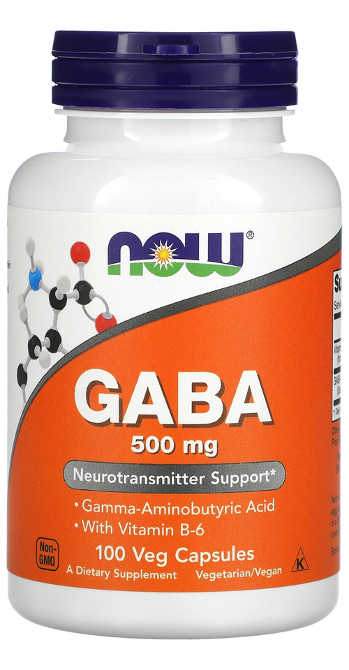 Now Foods Gaba/ácido Gama 500mg E Vitamina B6 100cap Veg 2un - Imagem 3