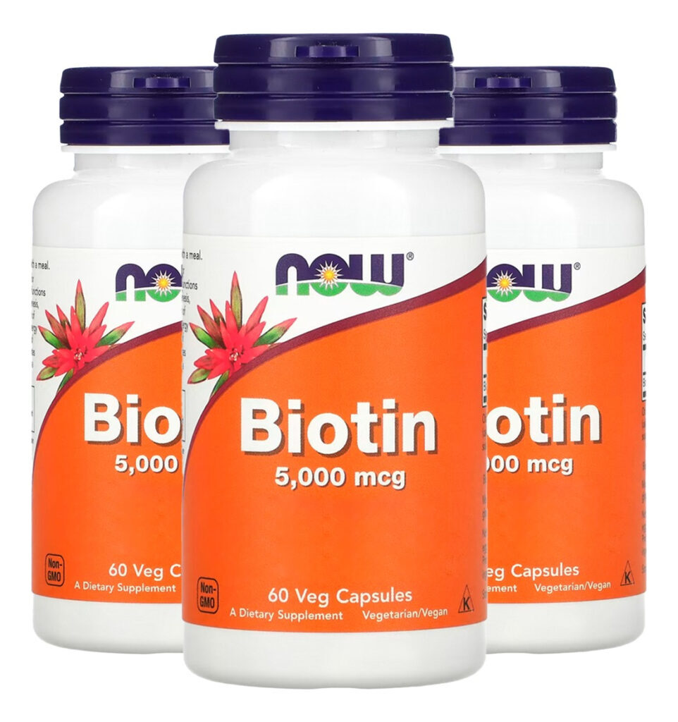 Biotina 5000mcg 60 Veg Cáps Importado 3un Now Foods