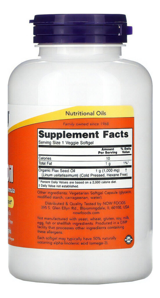 Óleo De Linhaça Now Foods Óleo De Linhaça 1000 Mg 120 Cápsulas De Gel Sfn Sabor Sem Sabor - Imagem 2