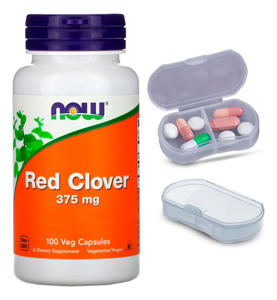 Trevo Vermelho 375mg Now Foods 100 Caps + Porta Cápsulas