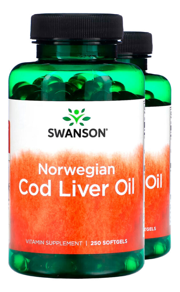 Óleo De Fígado Bacalhau 350mg Swanson 250 Soft Importado 2un