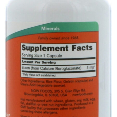 Boron Quelato 3mg 250 Capsulas Now Foods Importado Eua - Imagem 2