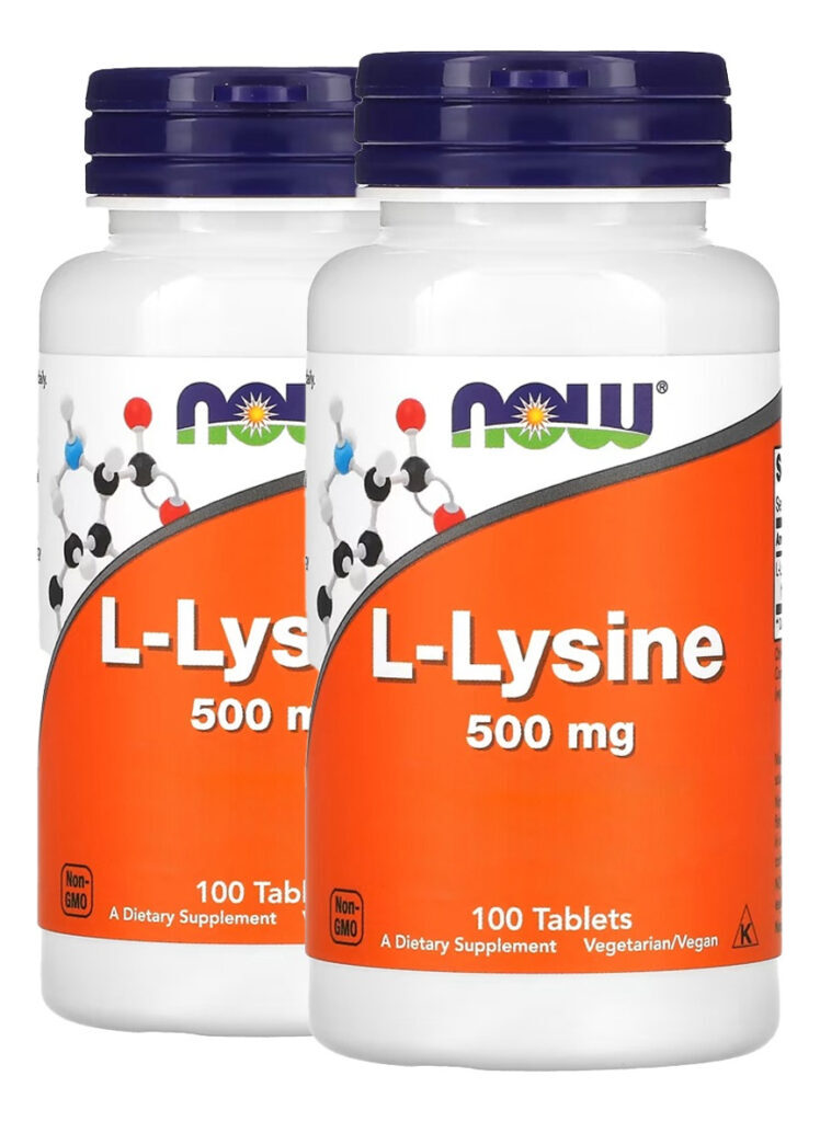 L-lisina 500 Mg 100 Tablets Importado 2un Now Foods