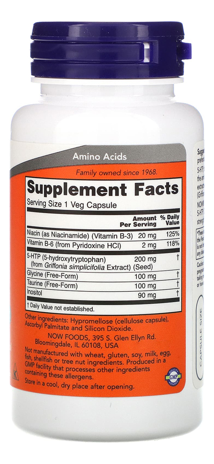 5htp 200mg Now Foods 5hidroxitriptofano 60cáps Importado 4un