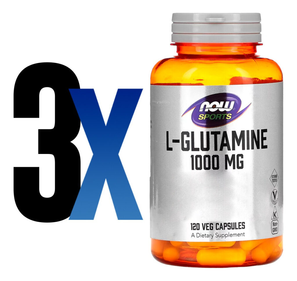 L-glutamina 1000mg Sports 120 Caps Importado 3un Now Foods - Imagem 2