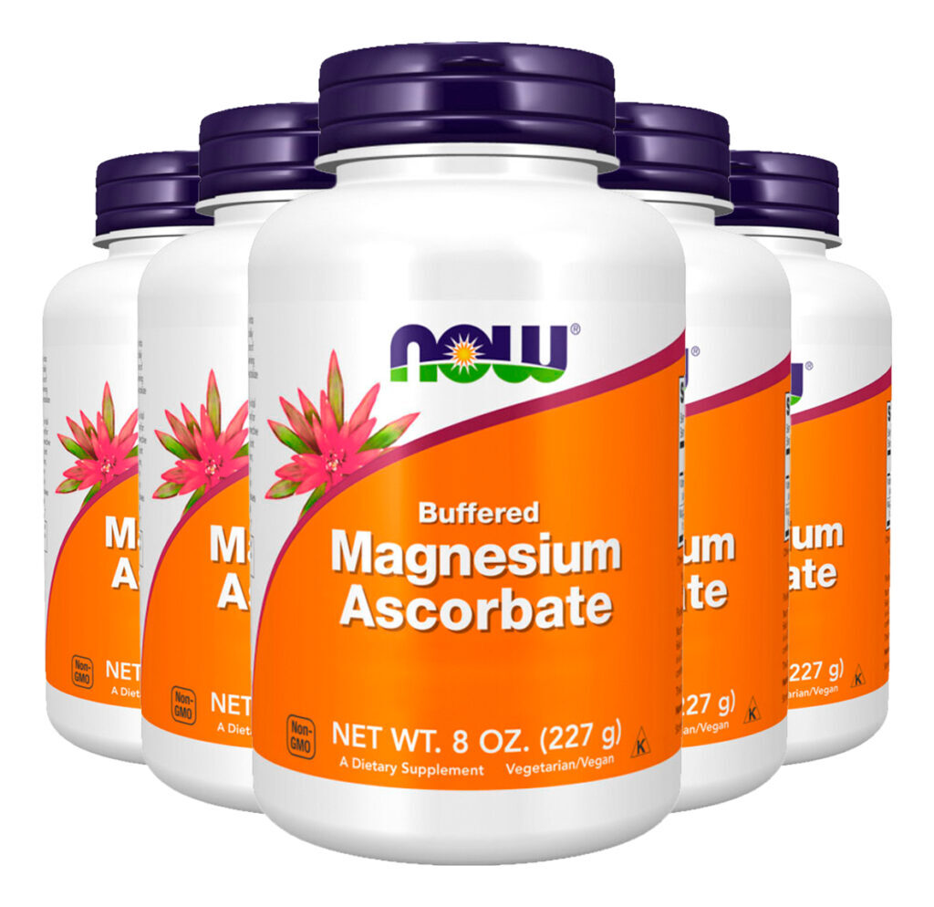 Ascorbato Magnésio Pó + Vit C 227g Importado 5un Now Foods