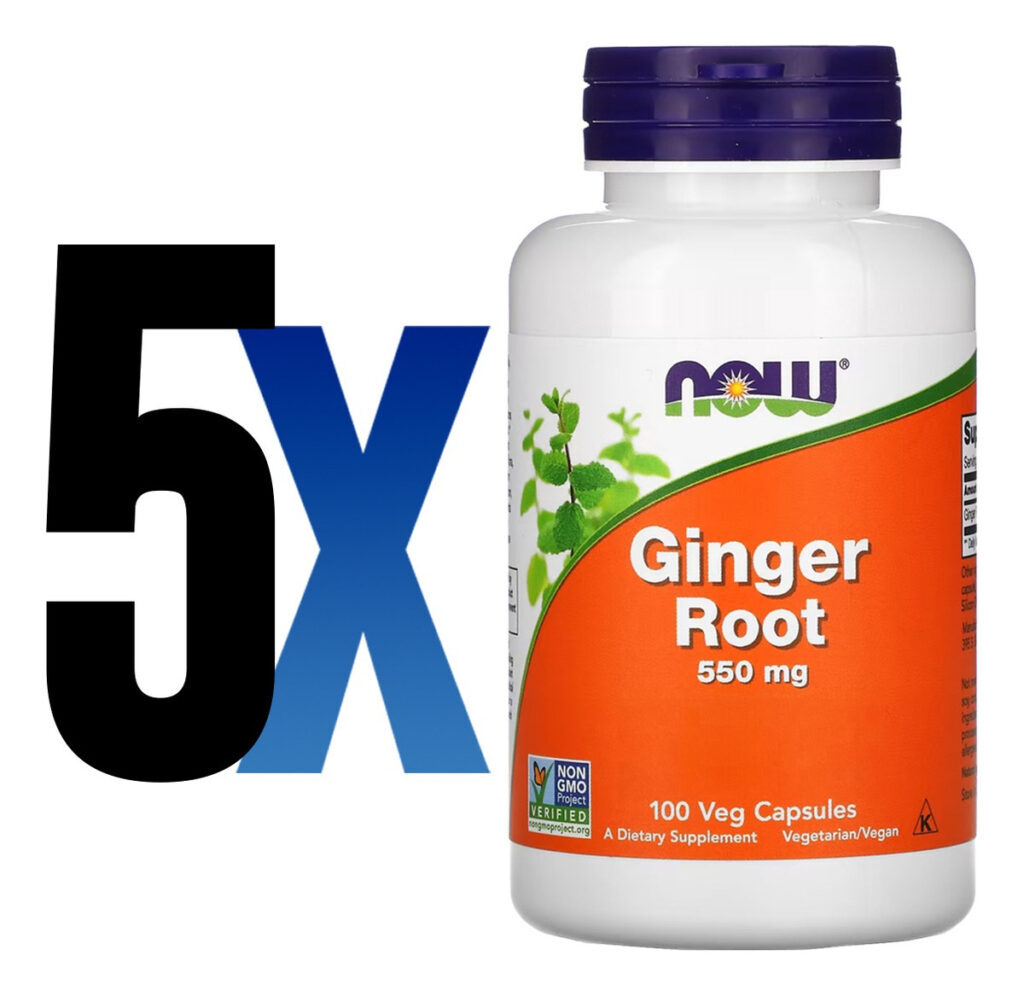 Raiz De Gengibre 550mg 100 Caps Importado 5un Now Foods - Imagem 2