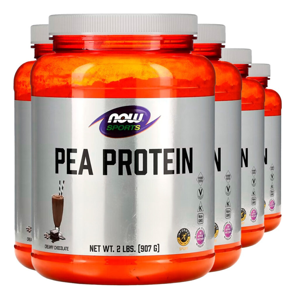 Proteína Pea Protein 907g Chocalate Importado 5un Now Foods