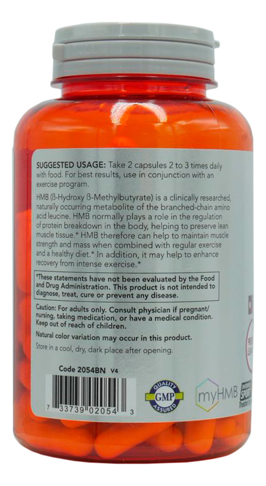 Hmb 500mg Vitamina D3 Now Foods 120cáps + Porta Cápsulas - Imagem 2