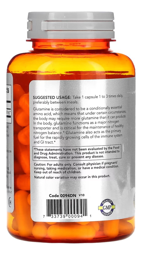 L-glutamina 1000mg Sports 120 Caps Importado 2un Now Foods - Imagem 4