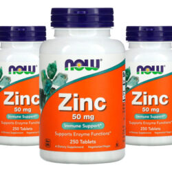 Zinco 50mg Now Foods 250 Tablets 3un Sabor Sem Sabor