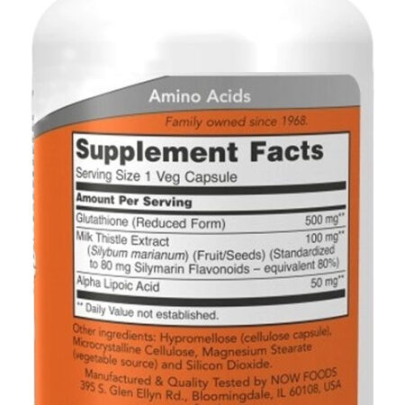 Glutationa 500mg Now Foods Glutathione 60 Veg Caps 3un - Imagem 4