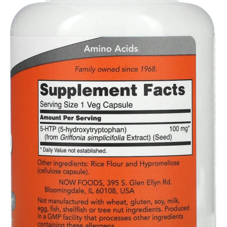 5htp 100mg Now Foods 5hidroxitriptofano 120cáp Importado 4un - Imagem 3