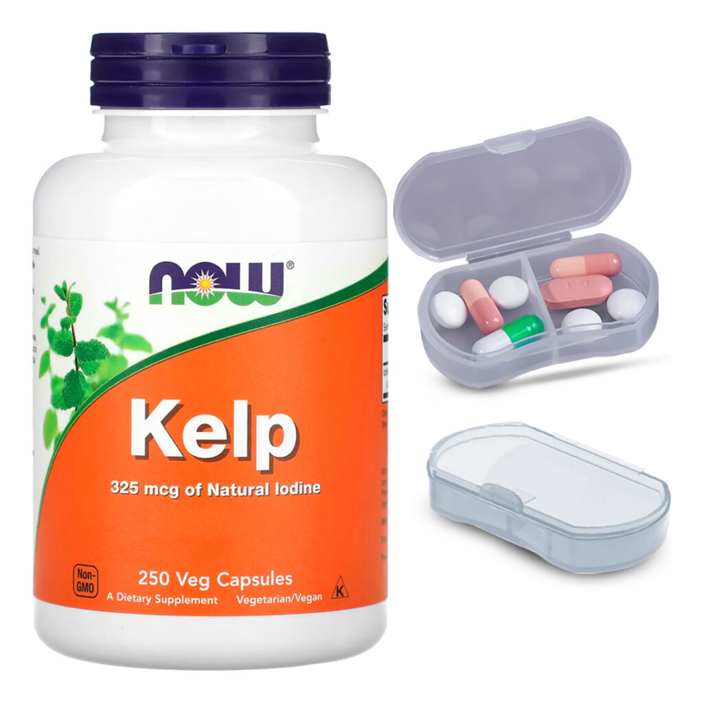 Kelp 325mcg Iodo Natural Now Foods 250 Caps + Porta Cápsulas