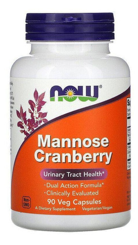 Manose E Cranberry Now Foods Mannose Cranberry 90veg Caps Sabor Frutas - Imagem 4