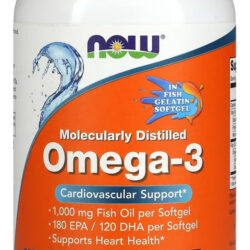 Ômega-3 1.000mg Now Foods 180/120 200caps Softgels Importado