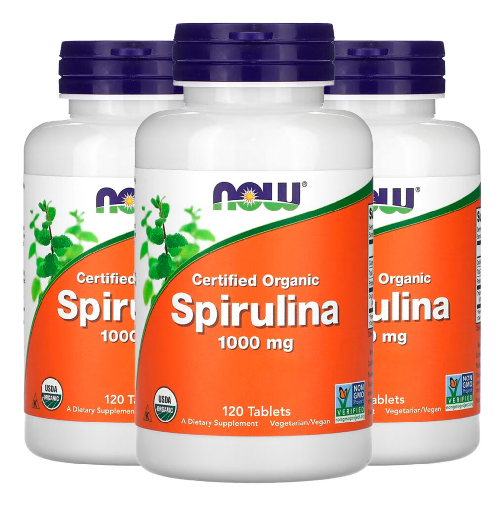 Spirulina 1000 Dupla Força Now Foods 120 Tabls Importado 3un