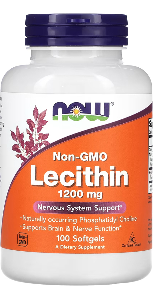 Lecitina Lecithin 1200mg Now Foods 100cap Softgels 5un - Imagem 3