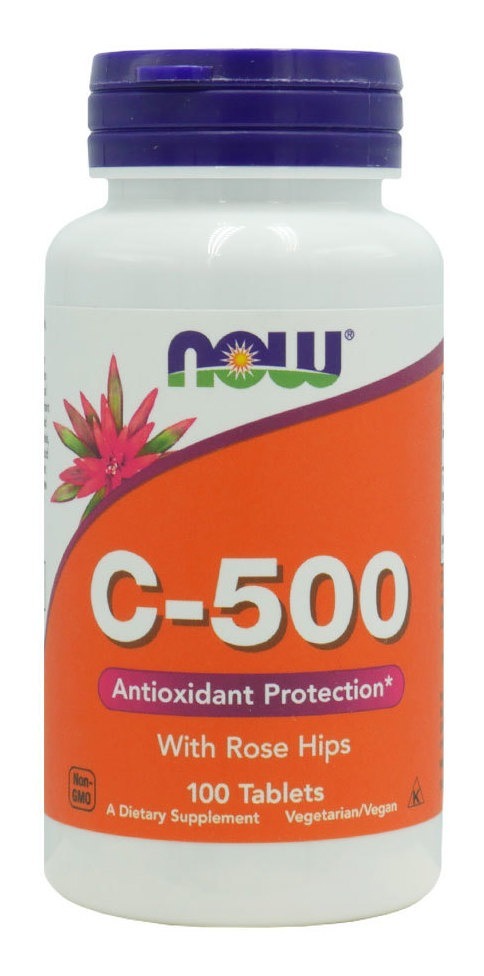 Vitamina C 500mg Com Rosa Mosqueta Now Foods 100tab