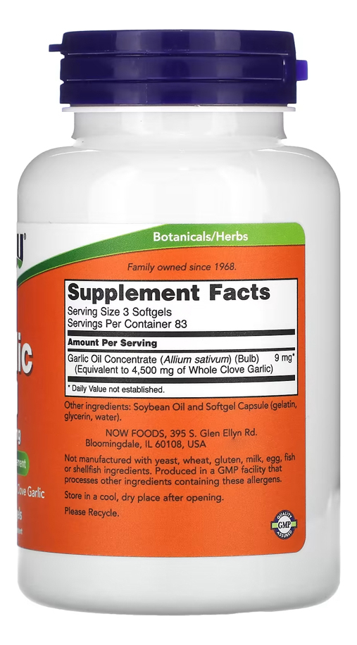 Óleo De Alho 1500mg Now Foods Now Foods 250solftg - Imagem 2