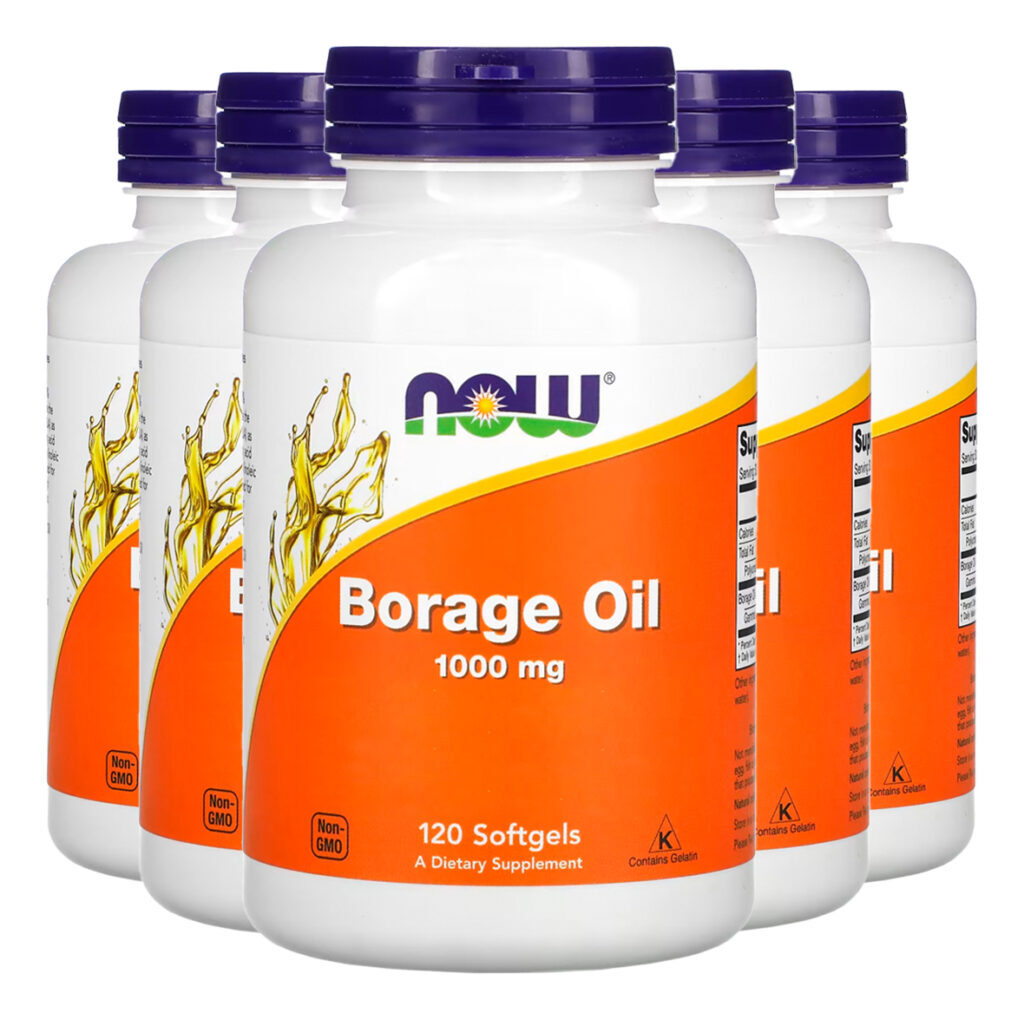 Óleo Borage 1000mg Now Foods Borragem 120soft Importado 5un