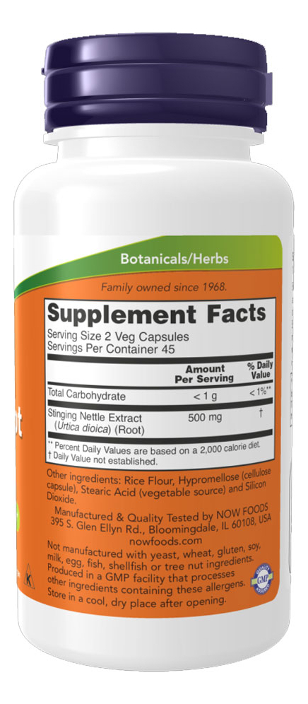 Extrato Raiz De Urtiga 250mg Now Foods 90cáps Importado 3un - Imagem 3