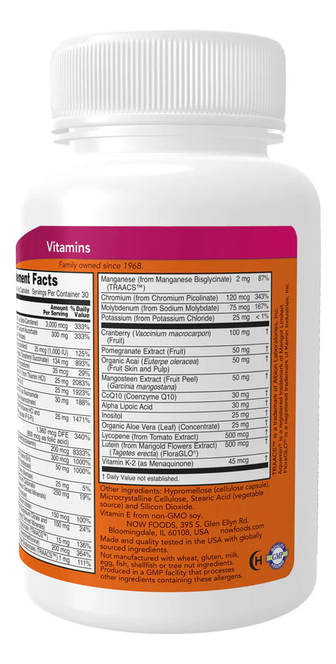 Múlti Vitaminas Eve Now Foods Mulheres 120cáps Importado - Imagem 2