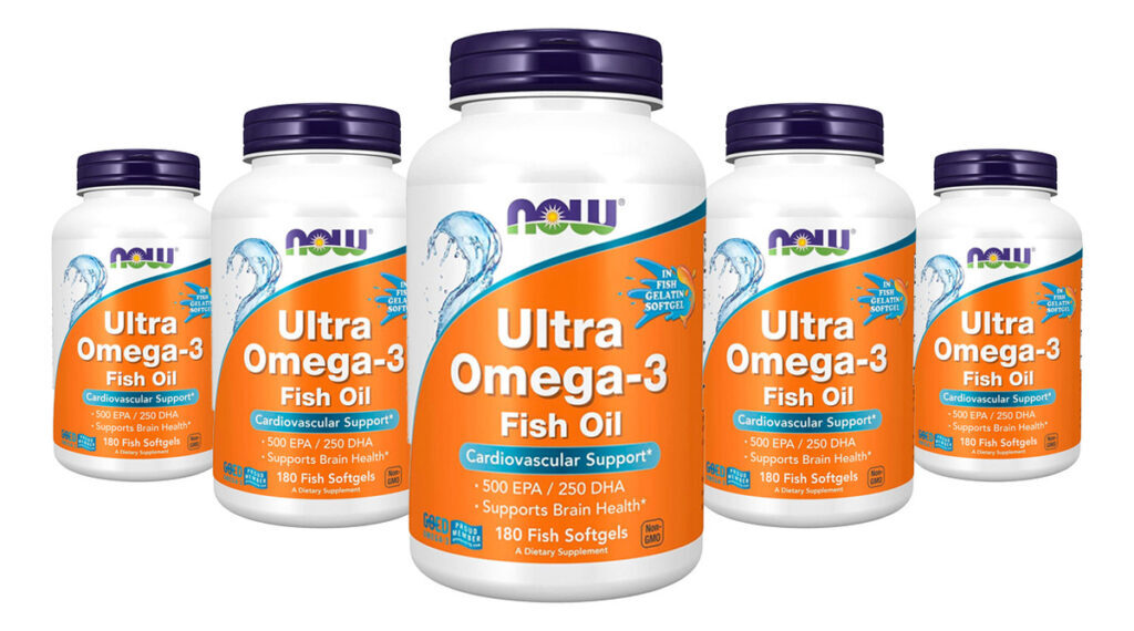 Ultra Omega-3 Now Foods 500/250 Fish Gelatin 180 Softg 5un