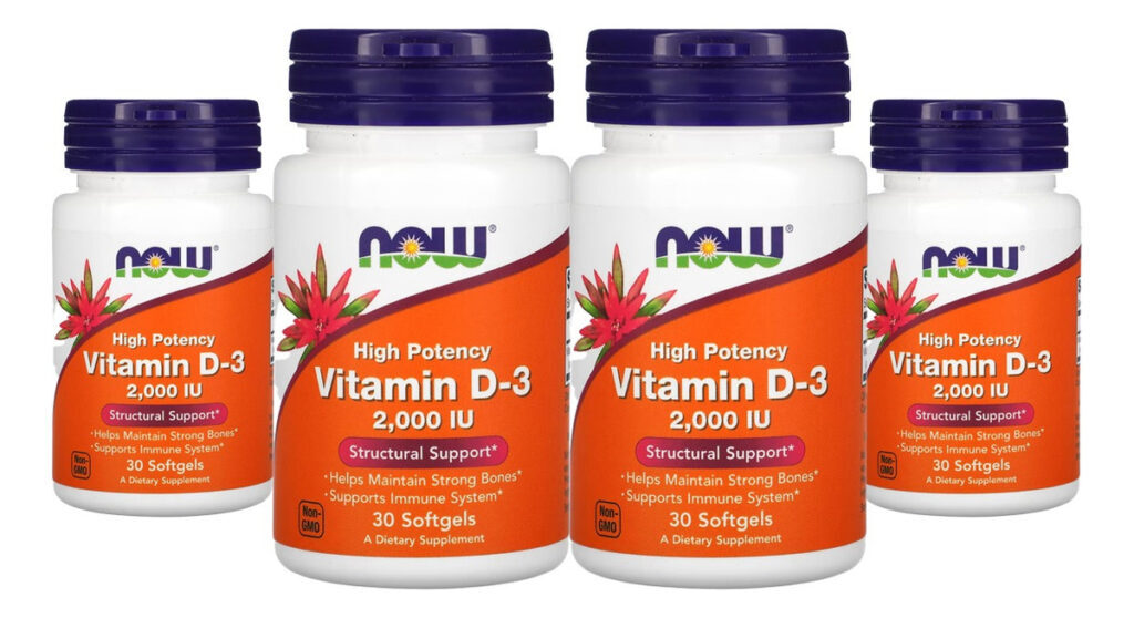 Vitamina D-3 2000iu Now Foods 30 Caps Softgels 4un