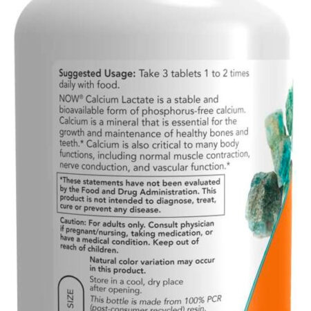 Cálcio Lactado 250 Tablets Importado 2un Now Foods - Imagem 4