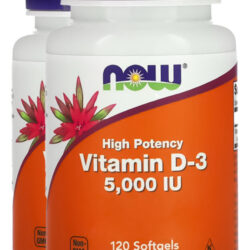 Vitamina D3 5000iu Alta Potencia Now 120 Softgels 2un Sabor Sem Sabor