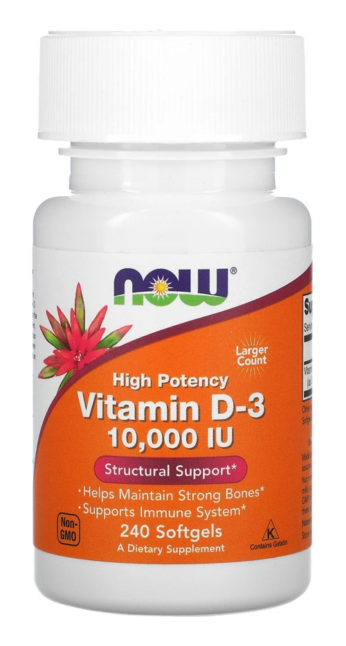 Now Foods Vitamina D3 250mcg Alta Potência 240 Softgels 2un - Imagem 4